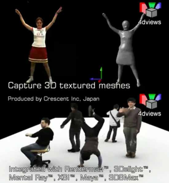 【3DCG】 動いてる人物をそのまんまキャプチャーするシステム『4D Views Compilation』