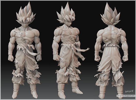 【3DCG】 Zbrushで作っちゃった ドラゴンボールの孫悟空