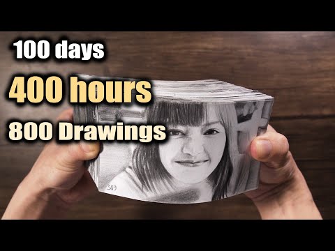 100 DAYS of Drawing LISA FLIPBOOK - DP ART DRAWING