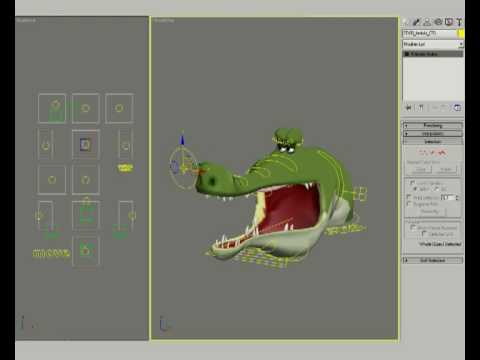3ds max crocodile&#039;s face rig