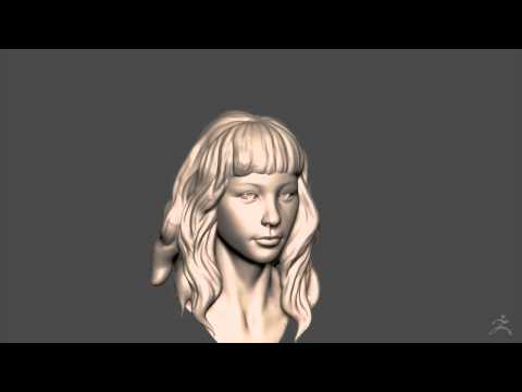 Zbrush Sculpting - Girl with Wavy Hair - 02 hair