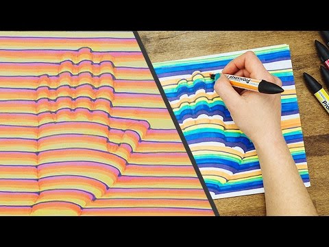 3D Hand Drawing Step by Step How-To // Trick Art Optical Illusion