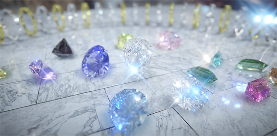 屈折あり レンズブラーあり 宝石が綺麗に輝くdirectx11のデモソフト Rigidgems Cgトラッキング