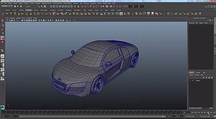 Cgソフトmayaを使い 車 Audi R8 のcgモデリングの全工程を約3時間まとめたメイキング動画 Cgトラッキング