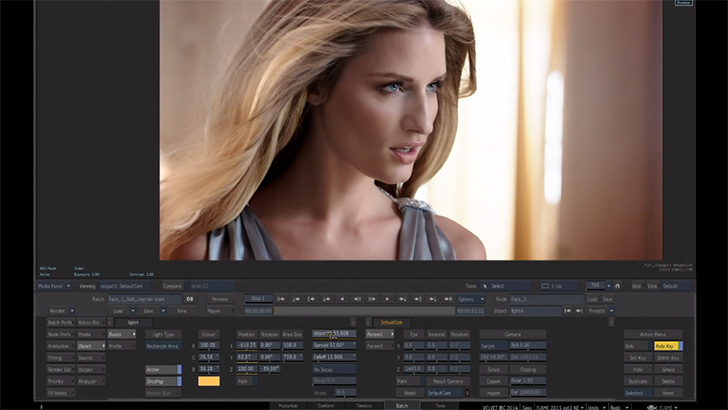 動画レタッチ Autodesk Flameを使って 女優さんの肌を修正していくチュートリアル動画 Cgトラッキング