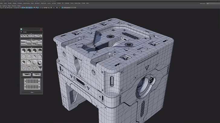 Maya用cgモデリング補助ツール Plugit For Autodesk Maya 選択ポリゴンにメカっぽいcgパーツをくっ付ける Cgトラッキング