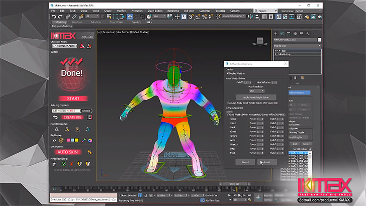 秒で骨入れ 1 2分で素早くキャラをセットアップ完了 3dsmax Maya C4d用リグツール Ikmax V1 0 Cgトラッキング