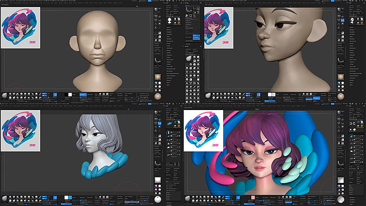 Zbrushで球体からcgキャラクターを作る スピードスカルプトのタイムラプス動画 Cgトラッキング