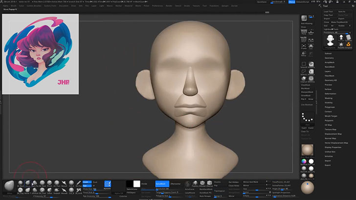 Zbrushで球体からcgキャラクターを作る スピードスカルプトのタイムラプス動画 Cgトラッキング