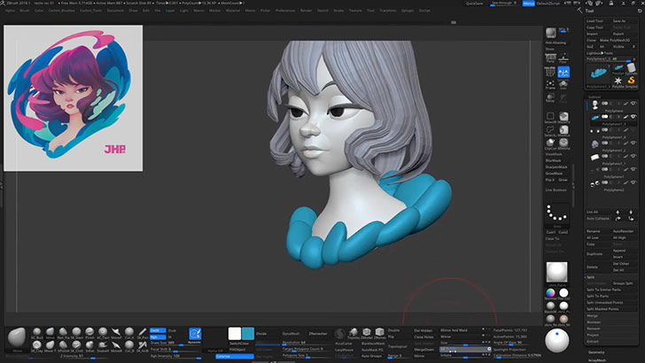 Zbrushで球体からcgキャラクターを作る スピードスカルプトのタイムラプス動画 Cgトラッキング