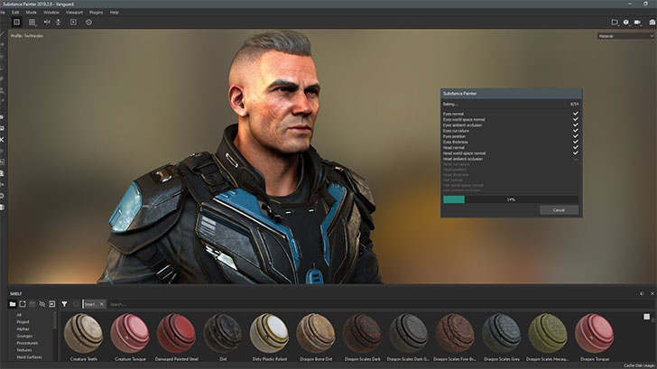 Substance Painter 2019.2リリース。ベイク処理の最大200倍の高速化。マテリアルも追加