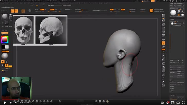 Zbrushを使って 1時間で頭部のcgモデルを作るチュートリアル動画 Cgトラッキング