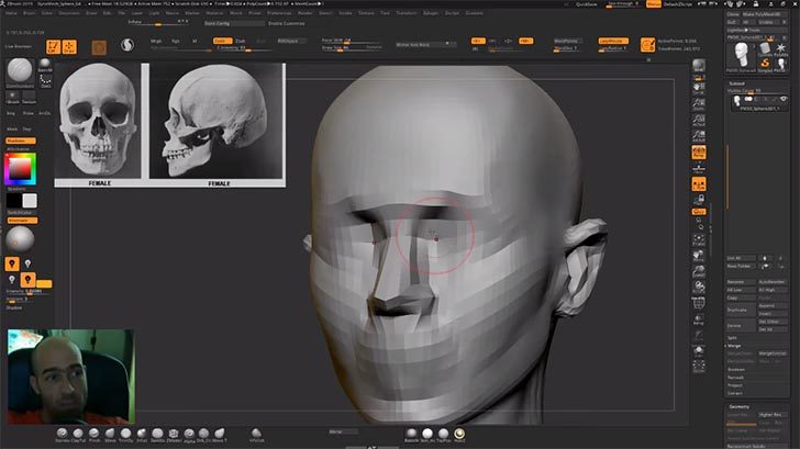 Zbrushを使って 1時間で頭部のcgモデルを作るチュートリアル動画 Cgトラッキング